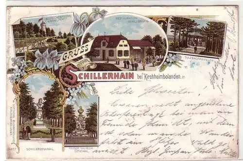50467 Ak Lithographie Gruss von Schillerhain bei Kirchheimbolanden 1899