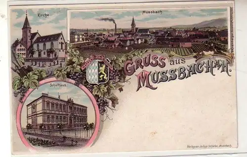 50458 Ak Lithographie Gruss de Nuszbach vers 1900