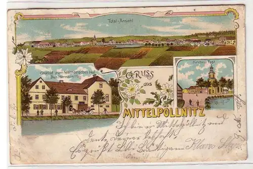 50454 Ak Lithographie Gruß aus Mittelpöllnitz 1902