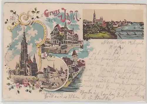 50415 Ak Lithographie Gruss de Ulm 1900