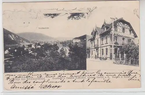 50402 Ak Gruß aus Neckargemünd Gasthaus und Pension Kaiserhof 1906