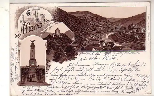 50392 Ak Lithographie Salutation de Altena en Westphalie 1900