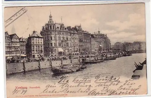 50390 Ak Hambourg Dovenfleeth avec bateaux 1899