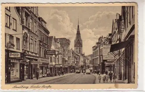 50383 Ak Flensburg Vue de rue avec magasins 1941