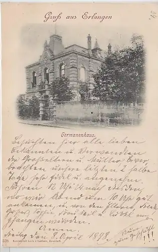 50361 Ak Salutation de Erlangen Germanhaus 1898