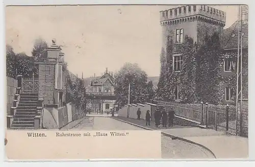 50355 Ak Witten Ruhrstrasse avec Maison Witten vers 1900