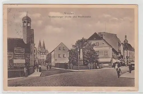 50351 Ak Weiden Weißenburger Strasse und Wörthstrasse 1929