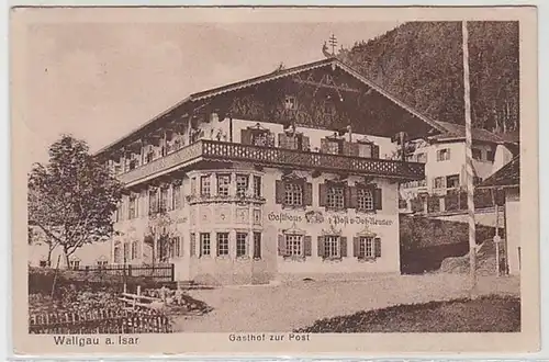 50349 Ak Wallgau à l'auberge Isar à la poste 1921