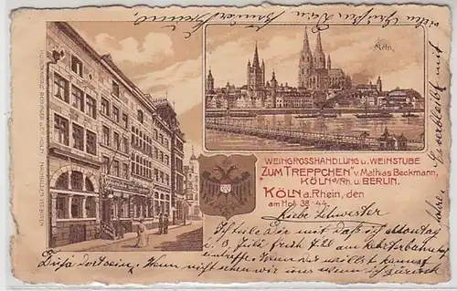 50324 Mehrbild Ak Köln Weinstube "Zum Treppchen" 1905
