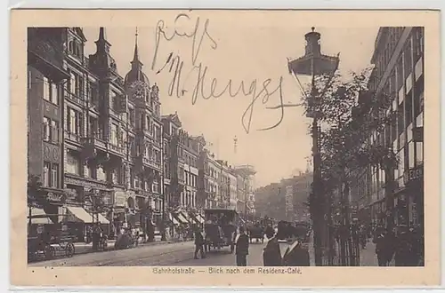 50318 Ak Hannover Bahnhofstraße Blick nach dem Residenz Café 1914