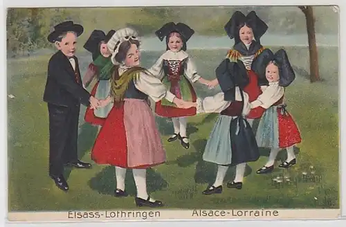 50306 Präge Ak Elsass Lothringen Kinder in Tracht 1915