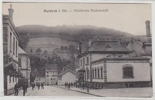 50297 Feldpost Ak Markirch im Elsass städtische Badeanstalt 1916