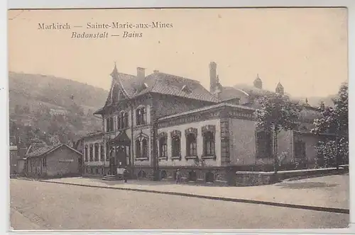 50296 Poste de terrain Ak Markirch dans la salle de bains en Alsace 1916