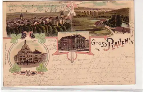 50283 Ak Lithographie Gruß aus Plauen im Vogtland 1905