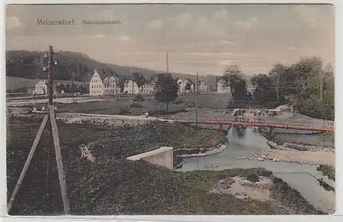 50280 Ak Meinersdorf Bahnhofsviertel um 1910