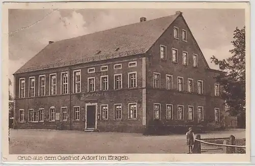 50249 Ak Gruß aus dem Gasthof Adorf im Erzgebirge 1932