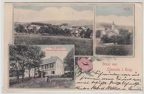 50247 Mehrbild Ak Gruß aus Clausnitz im Erzgebirge 1907