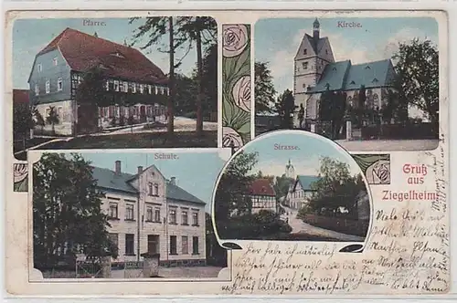 50224 Mehrbild Ak Gruß aus Ziegelheim Schule usw. 1917