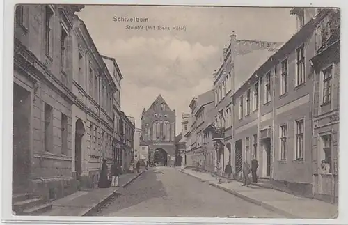 50180 Ak Schivelbein Steintor (avec Ibens Hotel) 1913