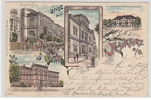 50178 Ak Lithographie Gruss aus Frankfurt an der Oder 1899