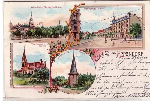 50173 Ak Lithographie Gruss aus Eppendorf 1900