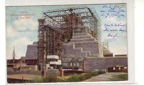 50109 Ak Leipzig Monument du peuple en construction 1908