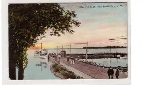 50078 Ak South Bay N.Y. Electric R.R. Pier um 1910