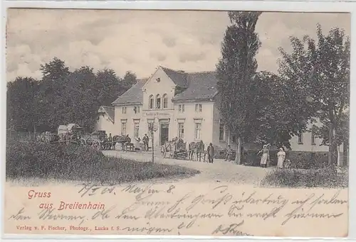 50063 Ak Salutation en Auberge de Breitenhain 1901