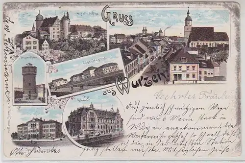 50046 Ak Lithografie Gruss aus Wurzen Kaserne 1898