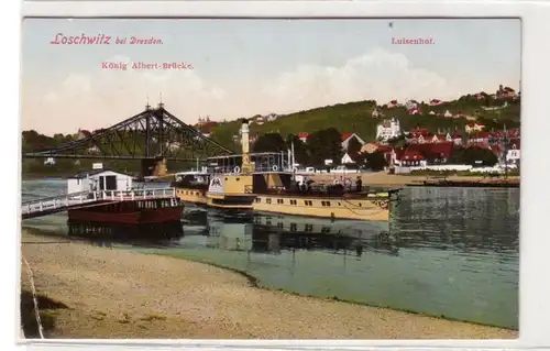 50031 Ak Loschwitz bei Dresden König Albert Brücke 1917