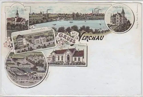 50029 Ak Lithographie Gruß aus Nerchau 1897