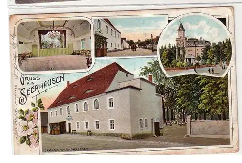 50014 Mehrbild Ak Gruß aus Seerhausen Gasthaus zum goldenen Löwen um 1910