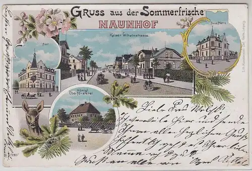 50004 Ak Lithografie Gruss aus Naunhof 1900