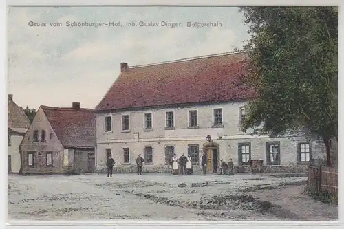 49977 Ak Gruß aus Belgershain Schönburger Hof 1914