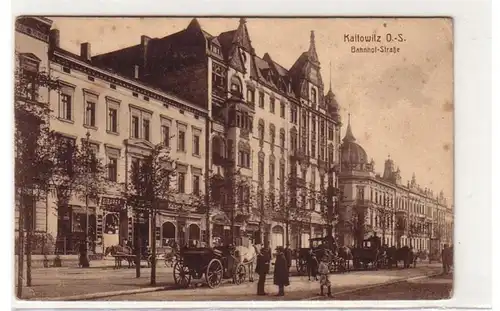49958 Ak Katowtz O.-S. Bahnhofstrasse vers 1930