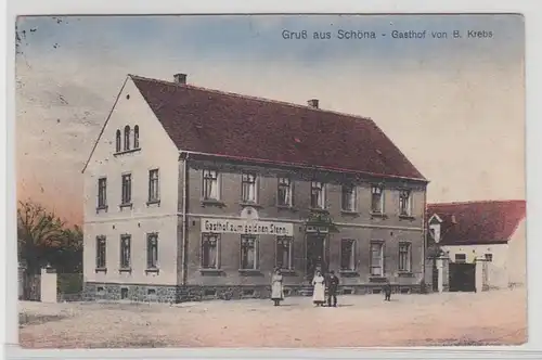 49941 Ak Gruß aus Schöna Gasthof zum goldnen Stern 1931