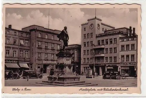 49940 Ak Stolp in Pommern Blücherdenkmal um 1940