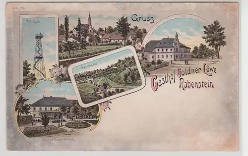 49907 Ak Lithografie Gruss aus Rabenstein Gasthof um1900