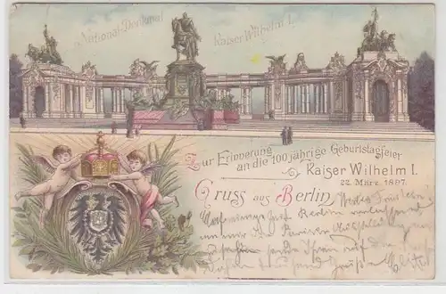 49906 Ak Lithographie Gruss de Berlin 1897