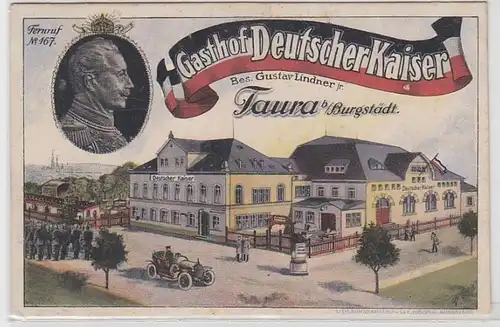49890 Ak Taura b. Burgstädt Gasthof deutscher Kaiser 1916