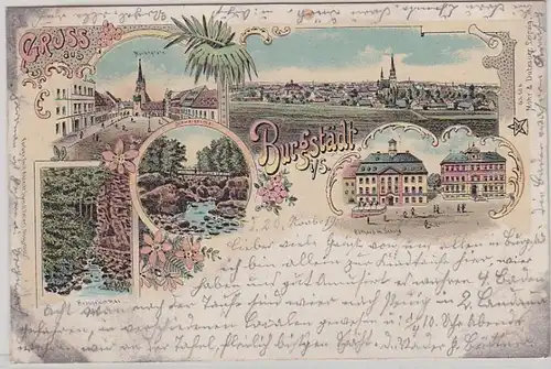 49886 Ak Lithographie Gruss de la ville de château 1900