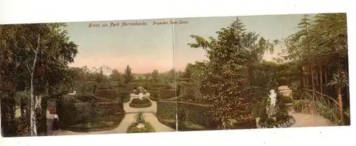 49885 Doppel Ak Burgstädt Park Herrenhaide um 1910