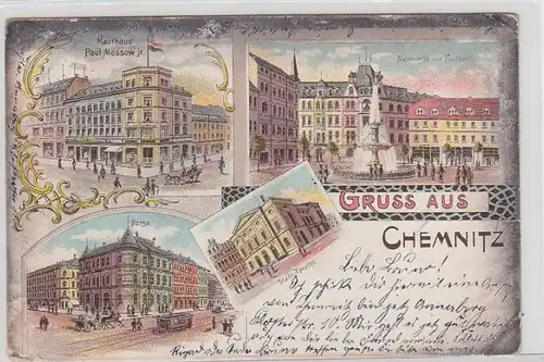49858 Ak Lithografie Gruss aus Chemnitz Kaufhaus 1898