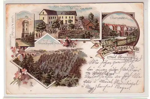 49790Ak Lithografie Gruß vom Friedrich August Stein 1899