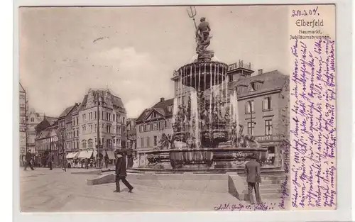 49784 Ak Elberfeld Neumarkt Jubiläumsbrunnen 1905