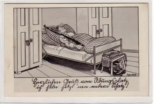 49756 Militär Humor Ak Gruß vom Übungsplatz 1939