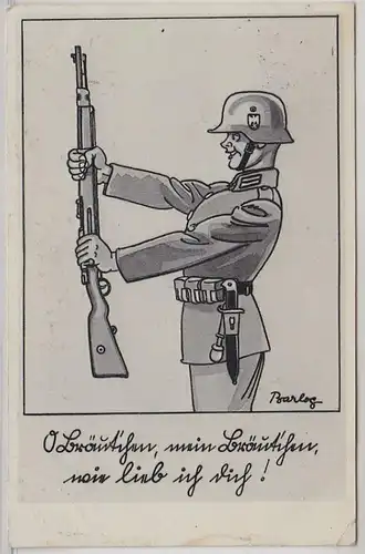 49755 Humor Ak Soldat und sein Gewehr 1938