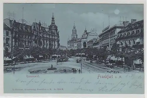 49744 Carte de clair de lune Francfort sur le Main Rossmarkt 1900