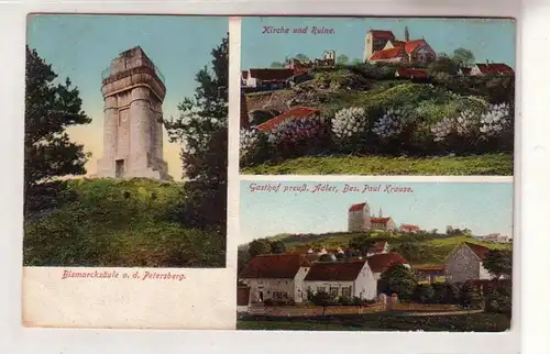 49721 Mehrbild Ak Bismarcksäule auf dem Petersberg 1910