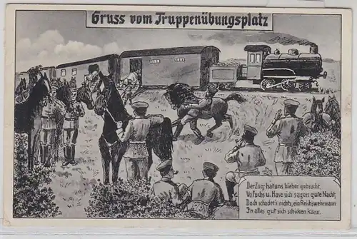 49700 Humor Ak Gruß vom Truppen Übungsplatz um 1935
